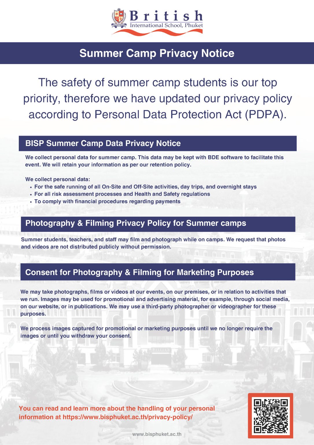 Privacy Notice | Summer@BISP