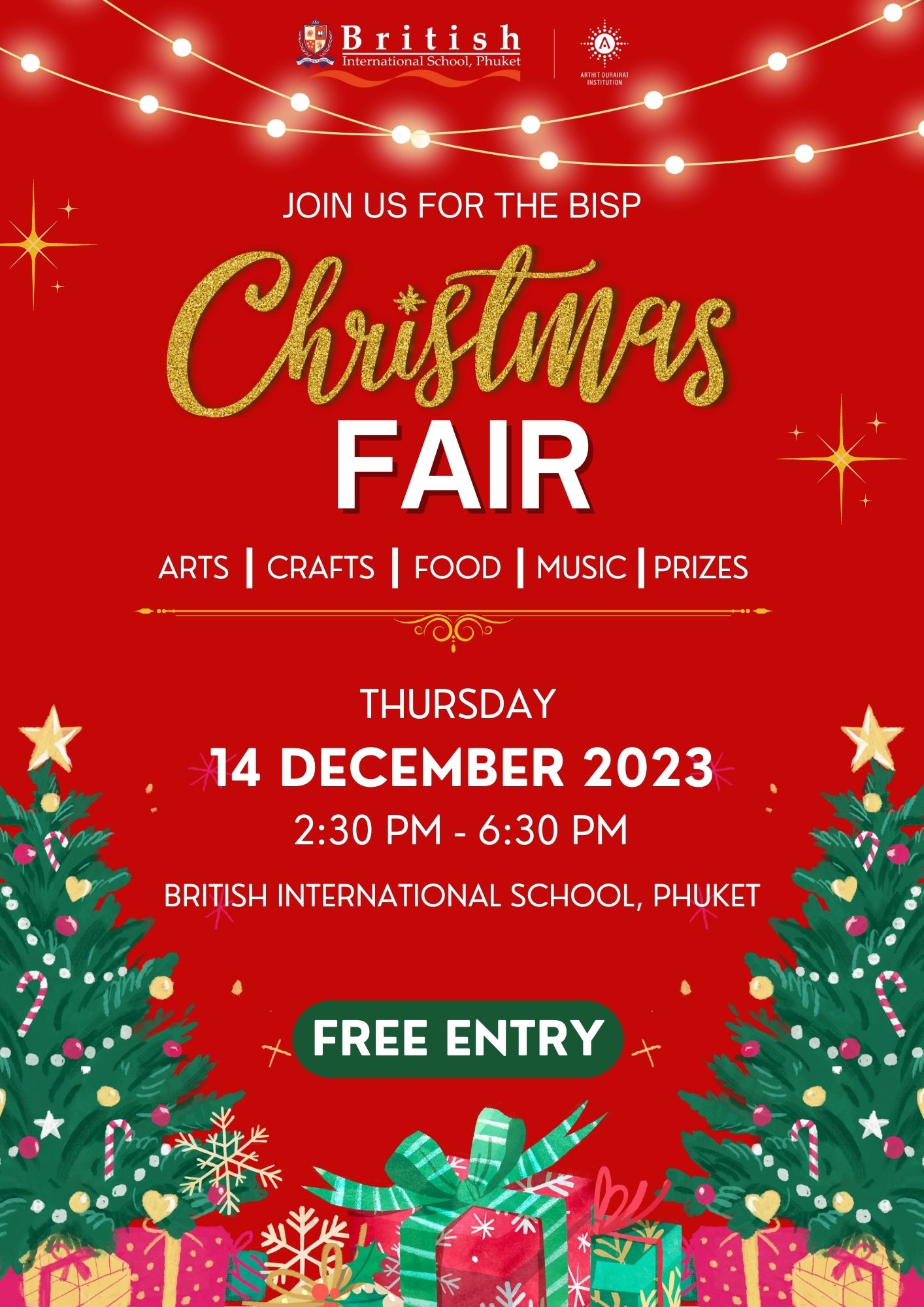 Save the Date Christmas Fair 2023 British International School Phuket